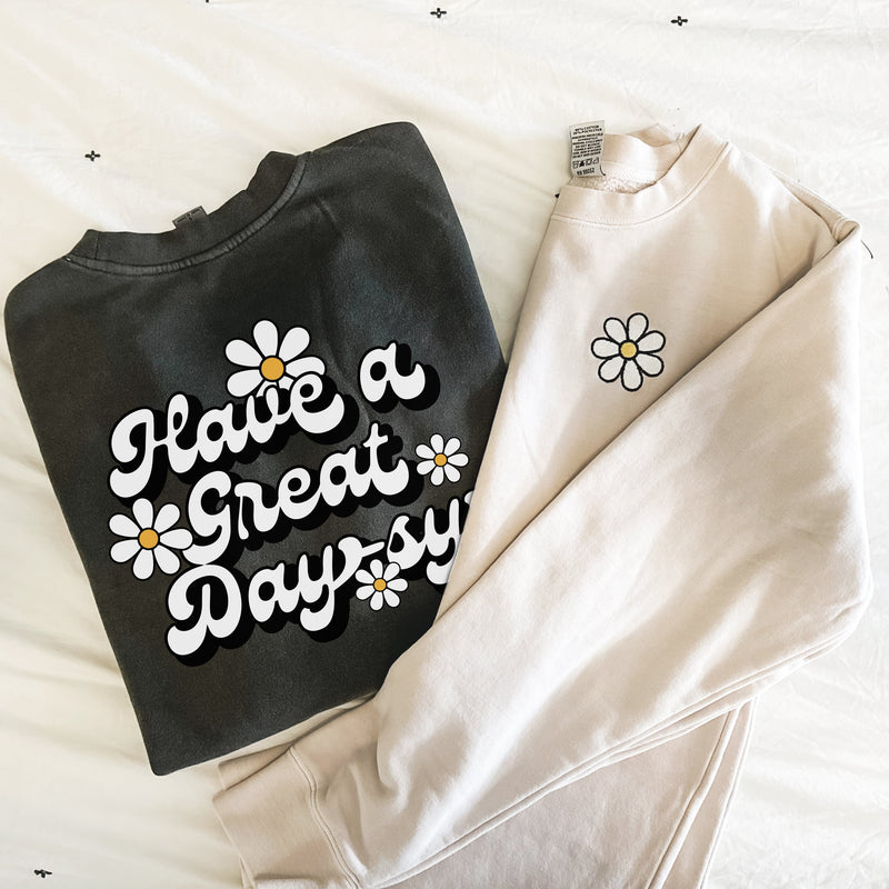 Embroidered/Printed (pf&b) PIGMENT Crewneck - Have A Great Day-sy