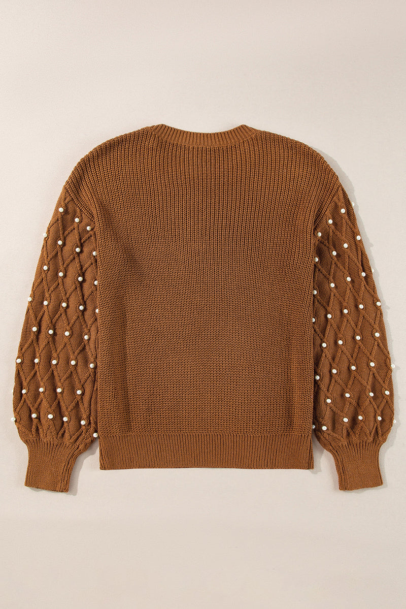 Evelyn Beaded Drop Shoulder Sweater