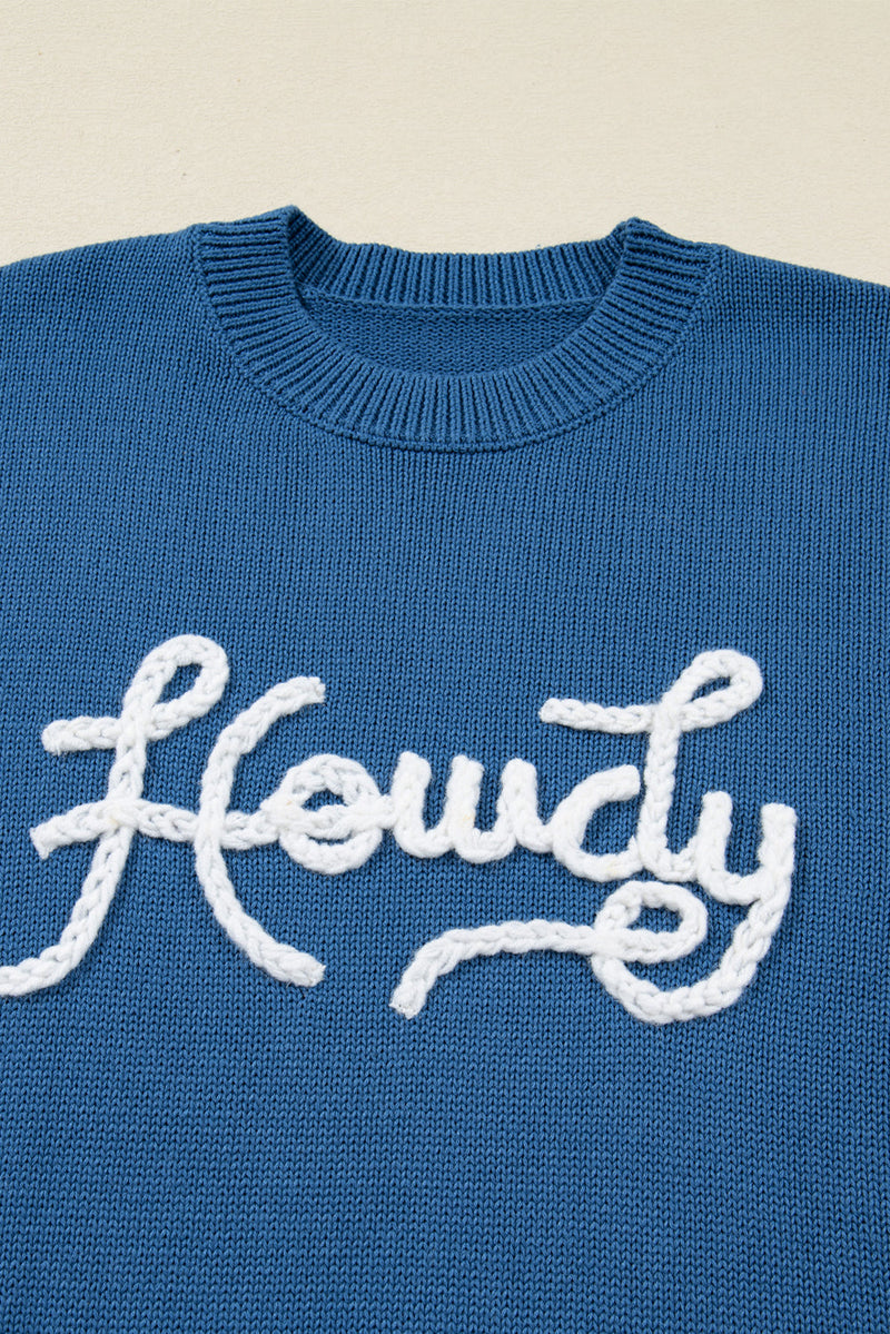 Emiyra Embroidered Graphic Western Sweater