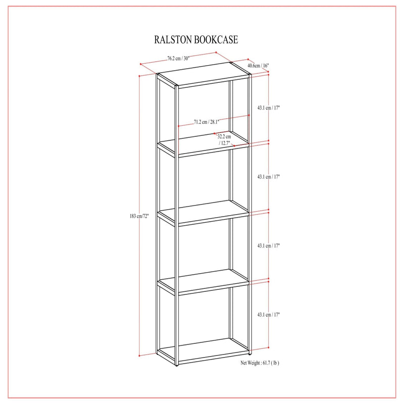 Ralston - Bookcase - Rustic Natural Aged Brown