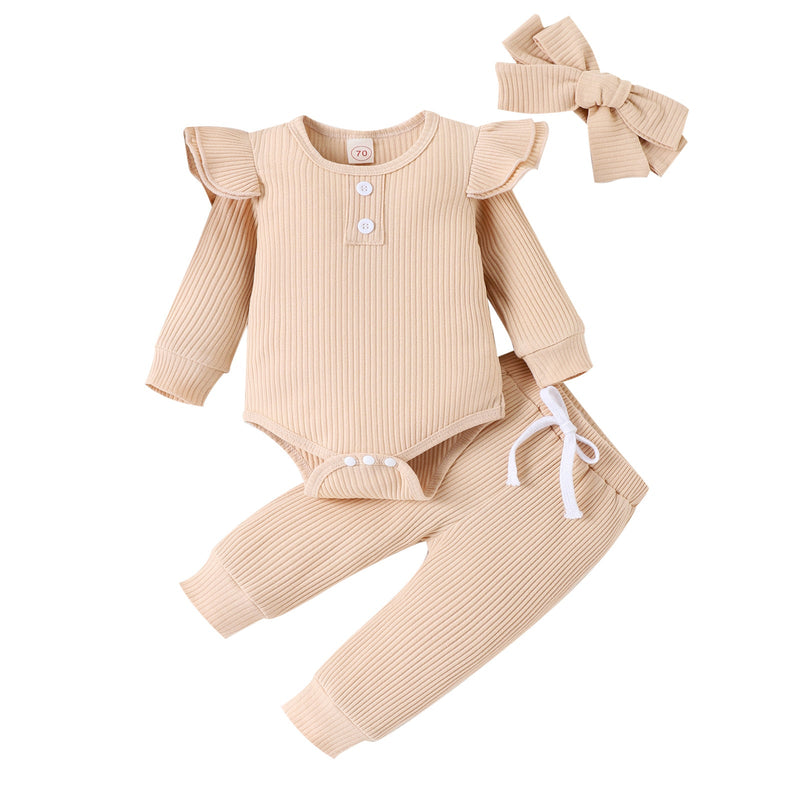Casual Ribbed Long-sleeve Romper With Cap Sleeves
