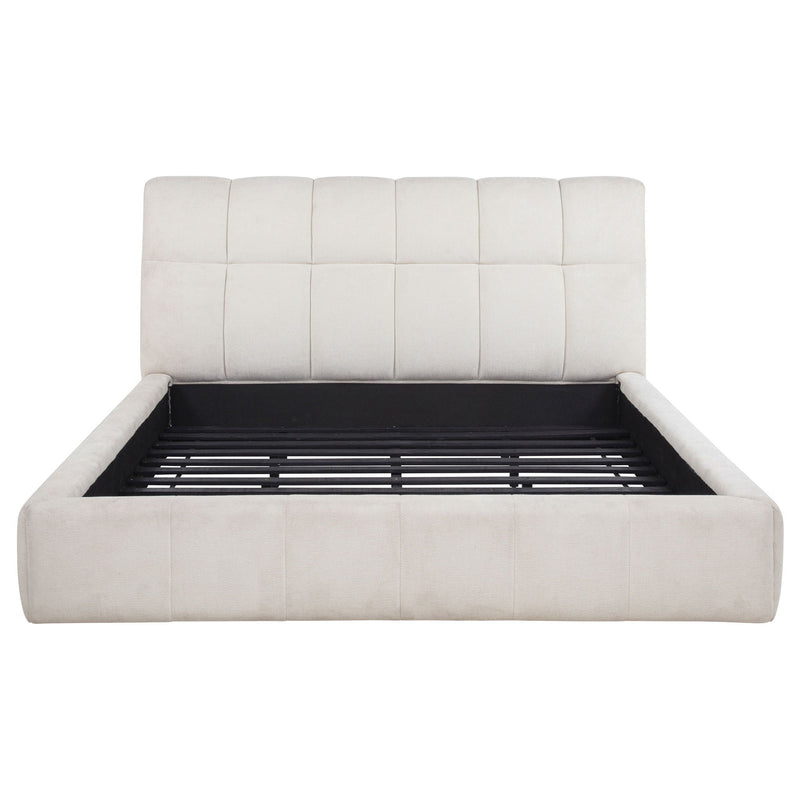 Nollet 48-inch Upholstered California King Platform Bed Cream