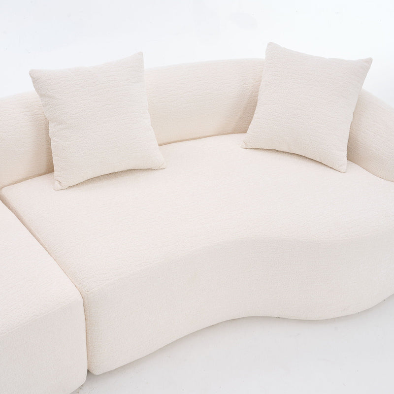 4 Seater Sofa With Fabric, 30D, 60 Hardness Full Sponge, 4 Pillow For Living Room, Home Furniture Sleeper Sectional Sofa For Apartment