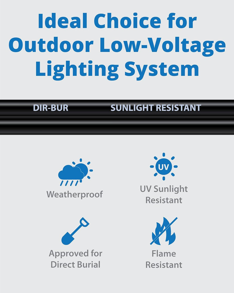 100ft Low Voltage Wire - 16/2 Landscape Lighting Direct Burial