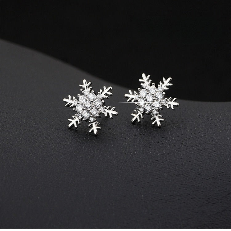 Full Rhinestone Snowflake Earring