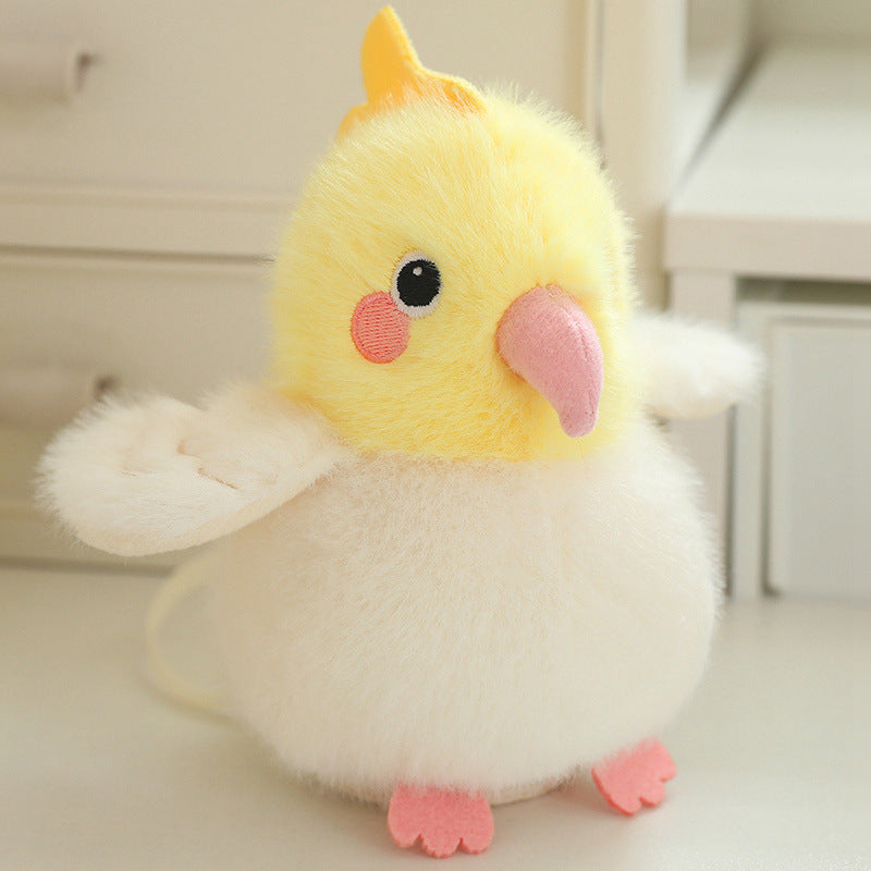 Cartoon Parrot Plush Toy Pendant For Girls Bags And Keychains