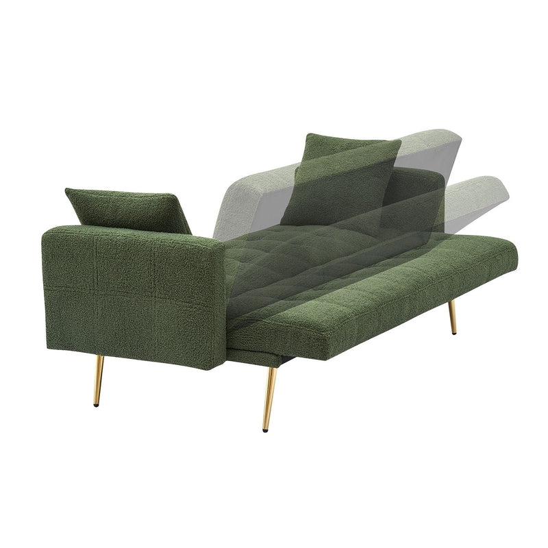 Teddy Fleece Sofa Bed With Luxurious Throw Pillows