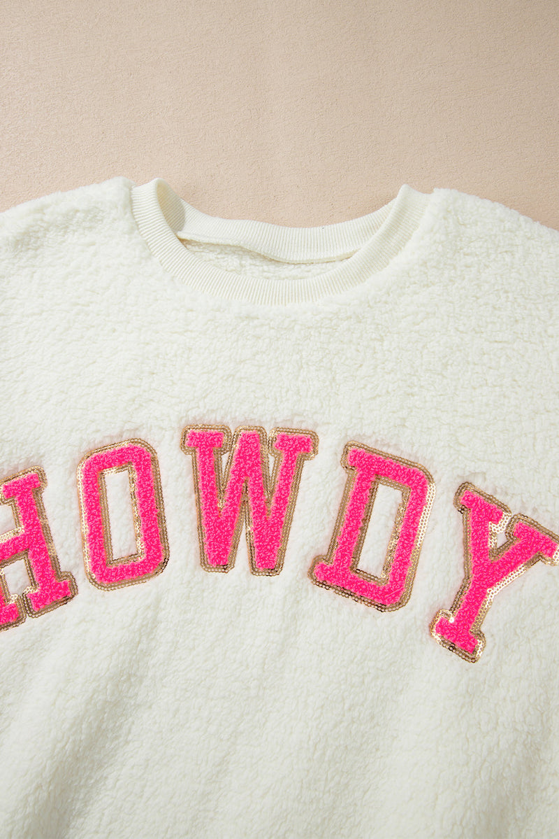 Mila Sherpa Howdy Patched Pullover