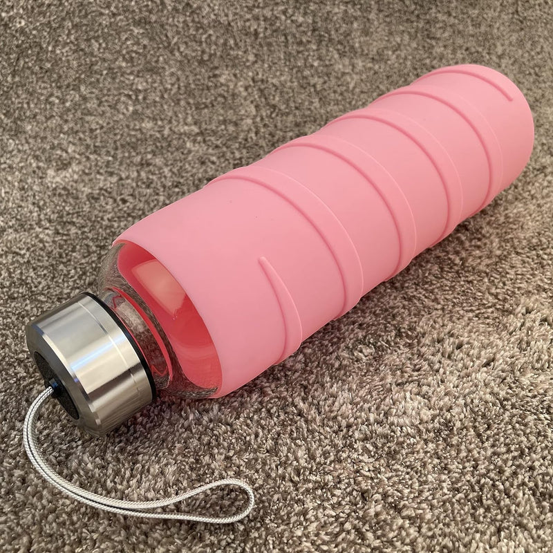 Ferexer Borosilicate Glass Water Bottle with Silicone Sleeve – BPA-Free, Leak-Proof, Reusable, Dishwasher Safe for Hot & Cold Drinks, 20oz