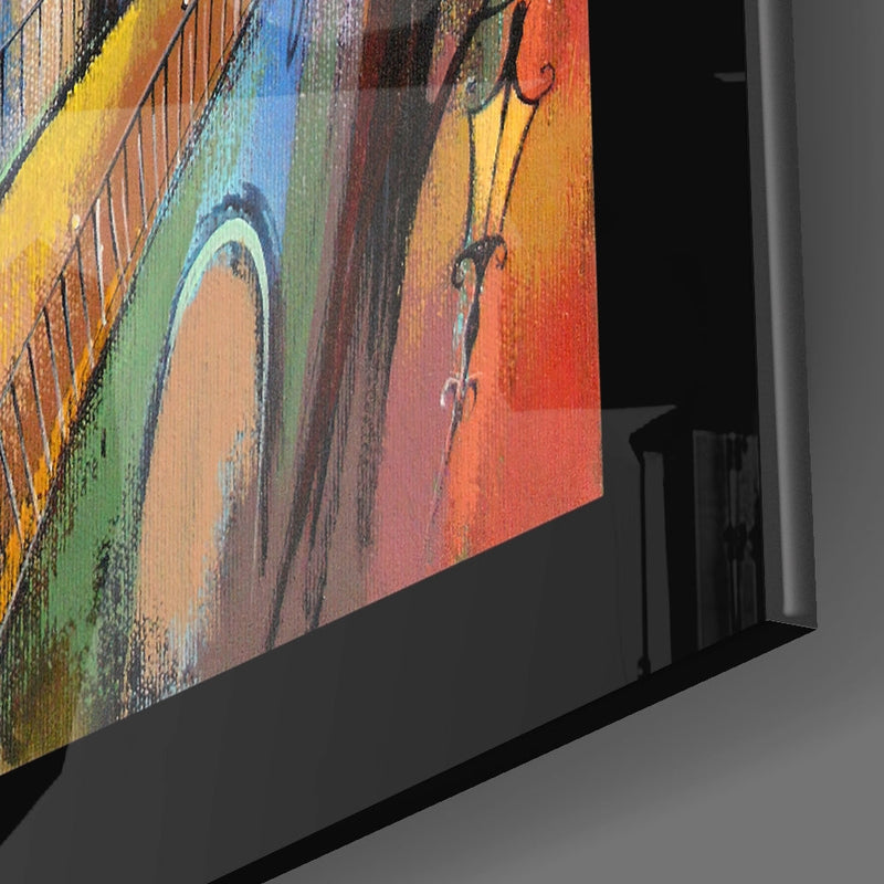 Houses Glass Wall Art