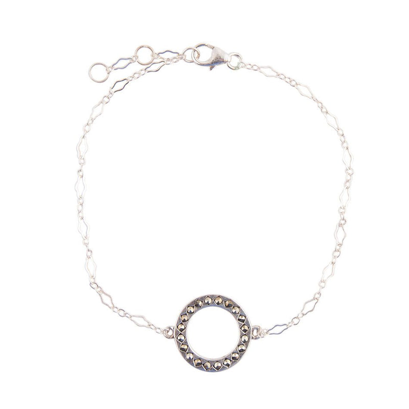 Delicate Stones Line Sterling Silver Bracelet