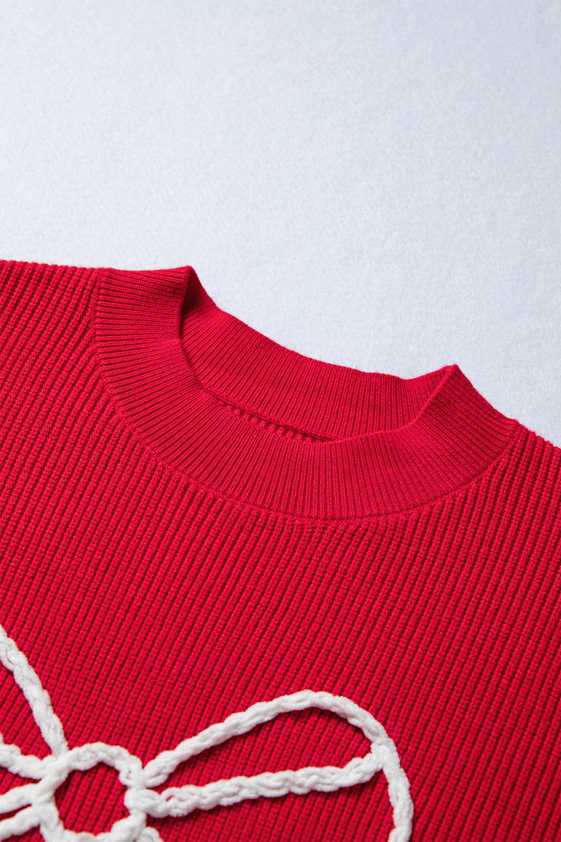 Arya Embroidered Graphic Ribbed Sweater