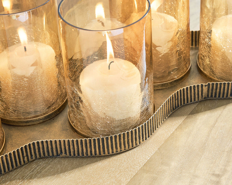 Evereton - Candle Holder - Antique Gold Finish