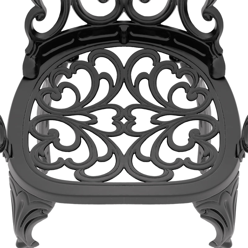 5-Piece Set Of Cast Aluminum Patio Furniture With Off-White Cushions