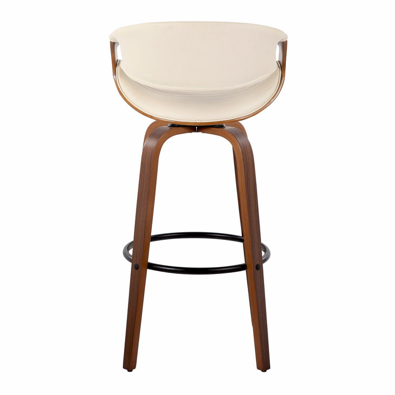 Symphony - Mid Century Modern Fixed Height Barstool With Swivel And Round Footrest (Set of 2)