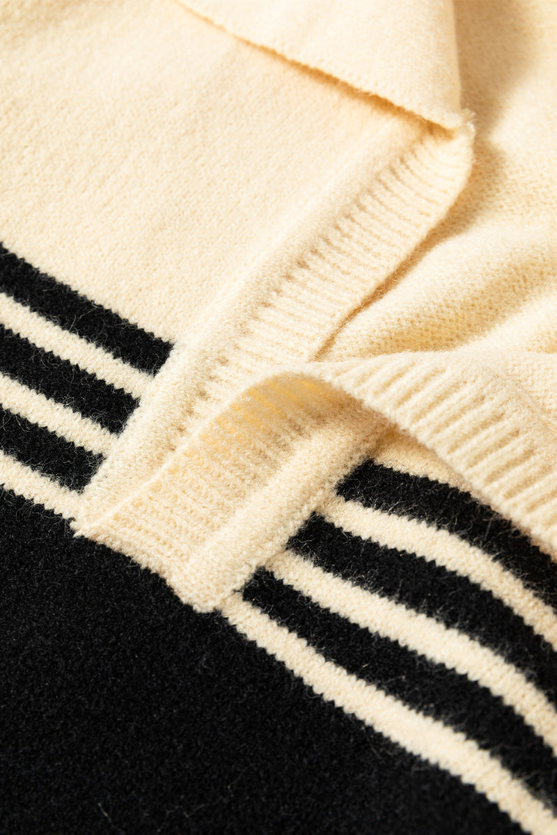 Briella Colorblock Stripe Collared Sweater