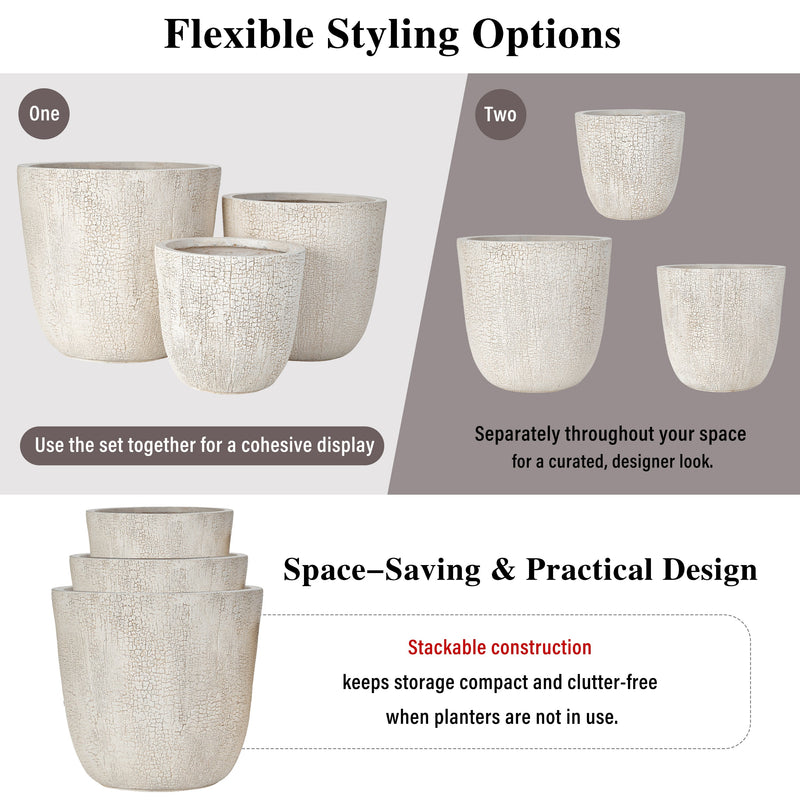 U_STYLE Lightweight MGO Planter Set of 3