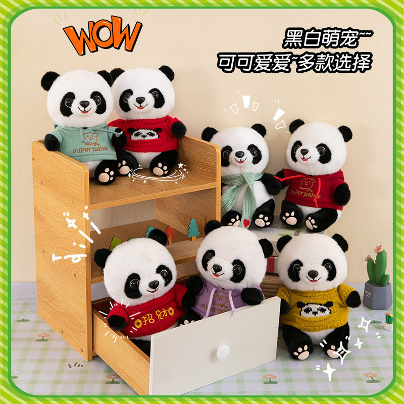 Cute Panda Plush Toy Wearing Clothes