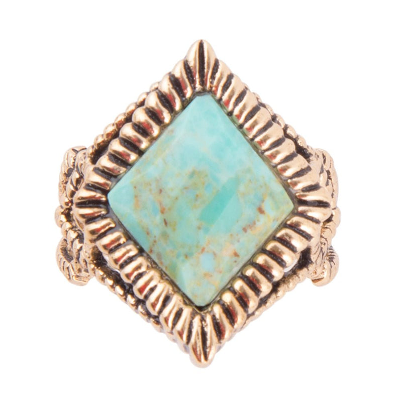Diamond Days Blue Turquoise and Golden Ring