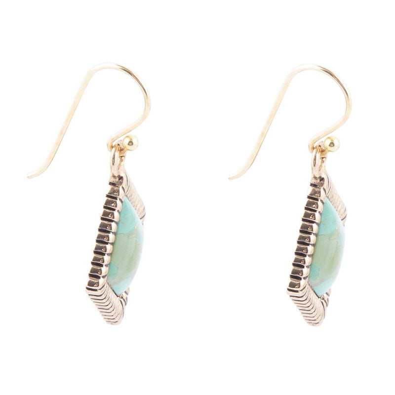 Diamond Days Blue Turquoise and Golden Earrings
