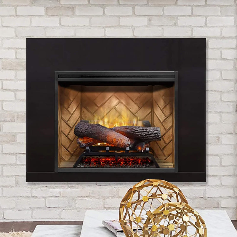 Dimplex Revillusion Herringbone Brick Built-In Electric Firebox With Front Glass [RBF30/36/42] (SAK12893)