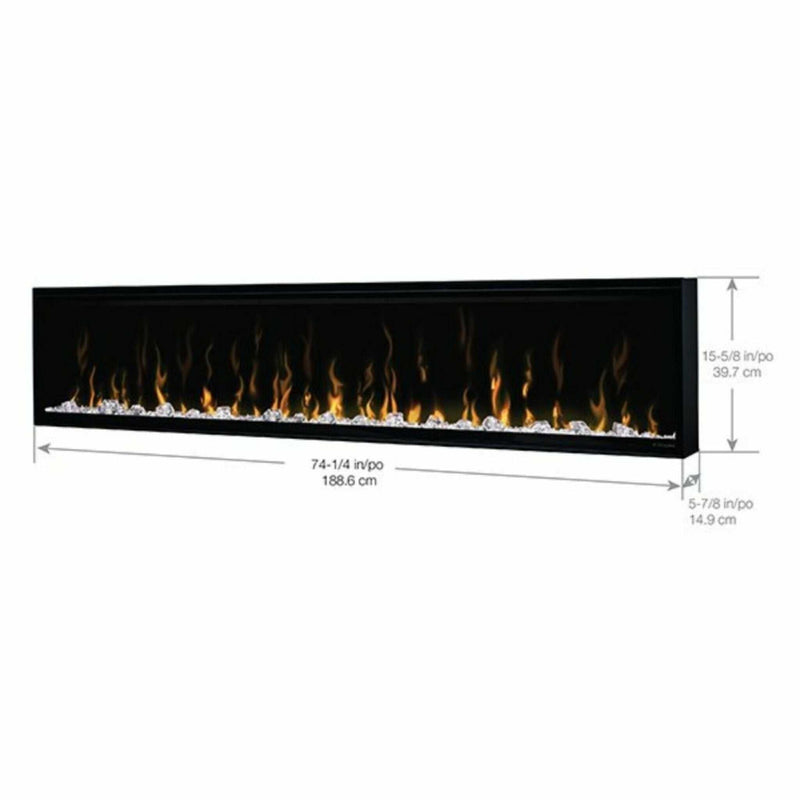 Dimplex IgniteXL 74" Premium Built-In Linear Electric Fireplace With Integrated Heater Fan [XLF74] (SAK14736)
