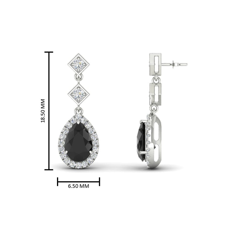 Double Drop Pear Halo Earring