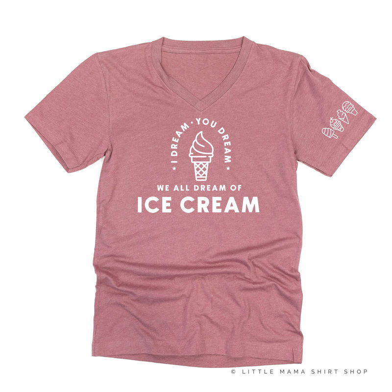 I DREAM OF ICE CREAM - Ice Cream Sleeve Detail - Unisex Tee