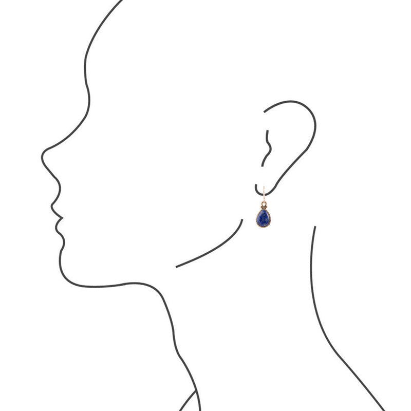 Dreamy Drop Blue Lapis and Golden Earrings