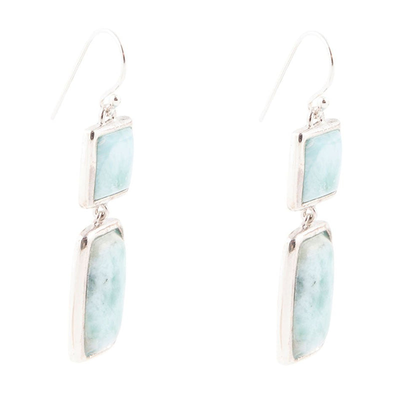 Drops of Blue Larimar Sterling Silver Earrings