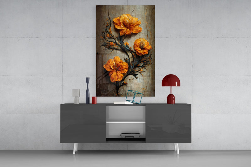 Timeless Flowers Glass Art  || Designer Collection