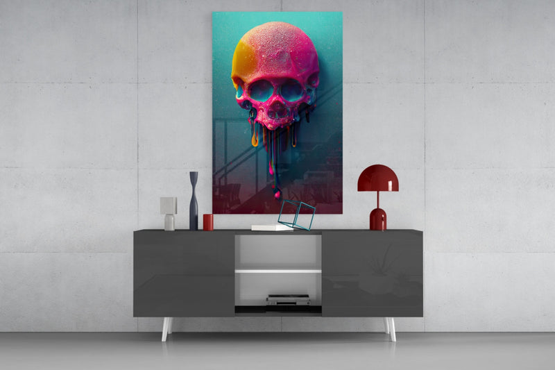 Melt of the Skull Glass Art  || Designer Collection