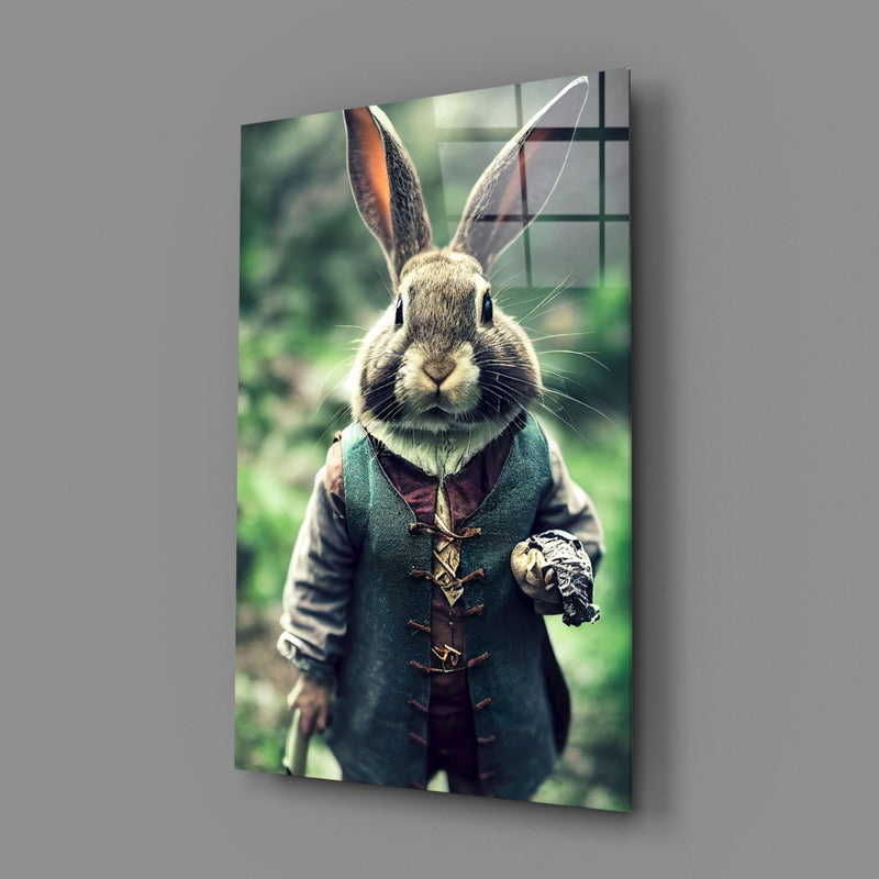 The Rabbit Glass Wall Art || Designer Collection