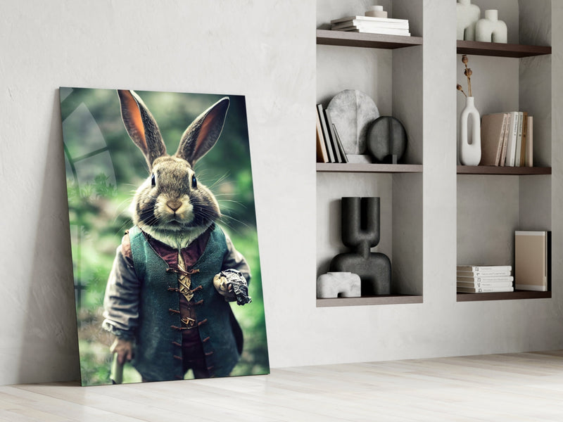 The Rabbit Glass Wall Art || Designer Collection