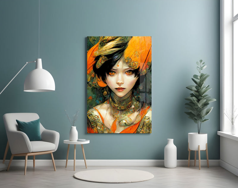 The Elegiac in Eyes Glass Wall Art || Designer Collection