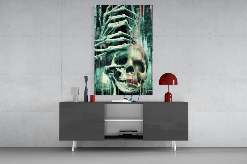 Fall of Skeletons Glass Art  || Designers Collection