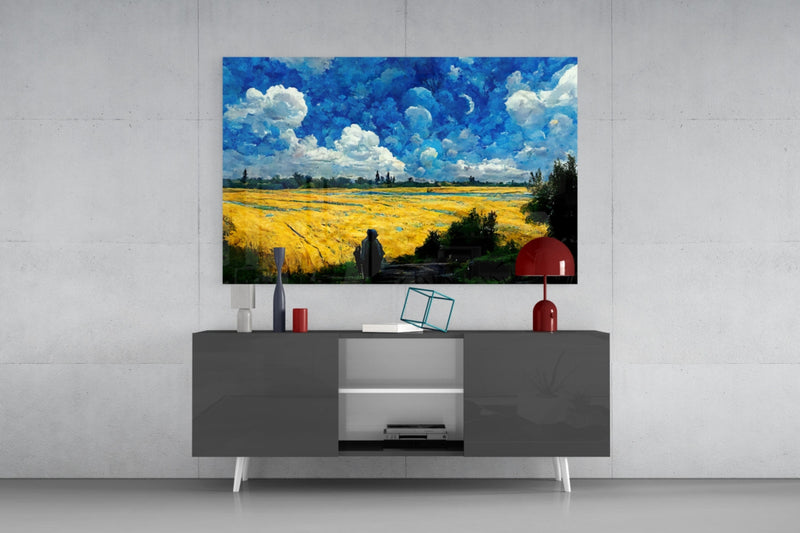 Cloudy Day Glass Glass Art  || Designer Collection