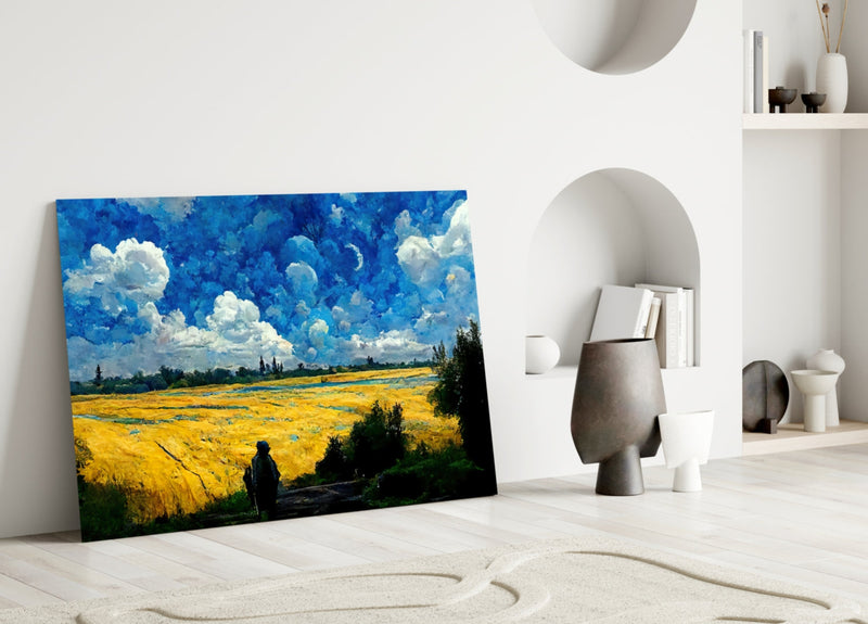 Cloudy Day Glass Glass Art  || Designer Collection