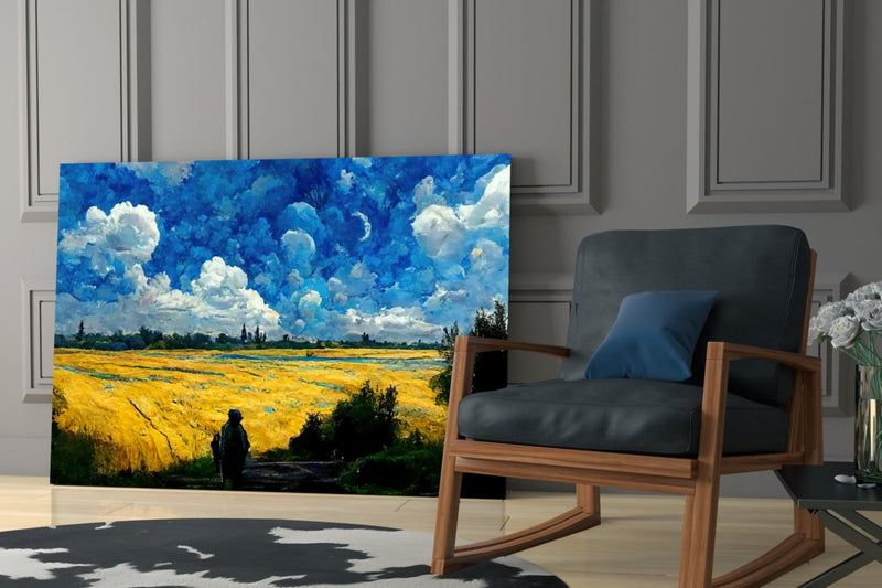 Cloudy Day Glass Glass Art  || Designer Collection