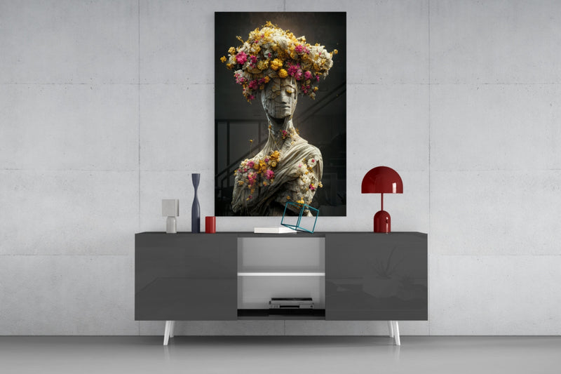 Abandoned Statue Glass Art  || Designer Collection