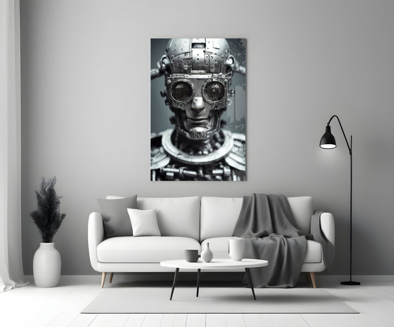 Humachine" Glass Wall Art  || Designer Collection