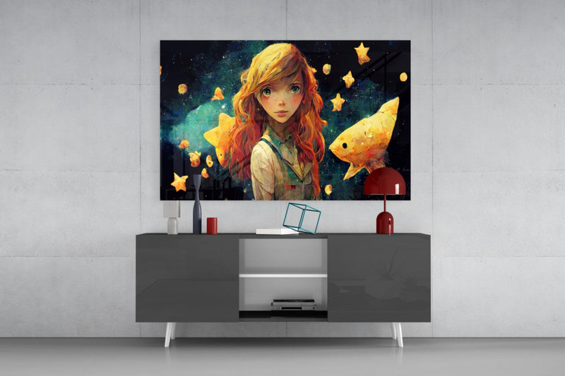Space Aquarium Glass Wall Art  || Designer Collection