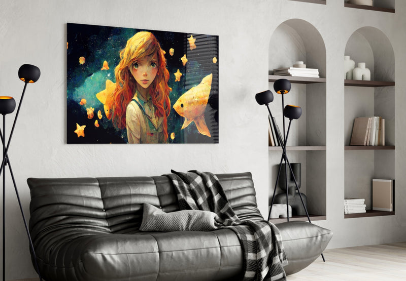 Space Aquarium Glass Wall Art  || Designer Collection