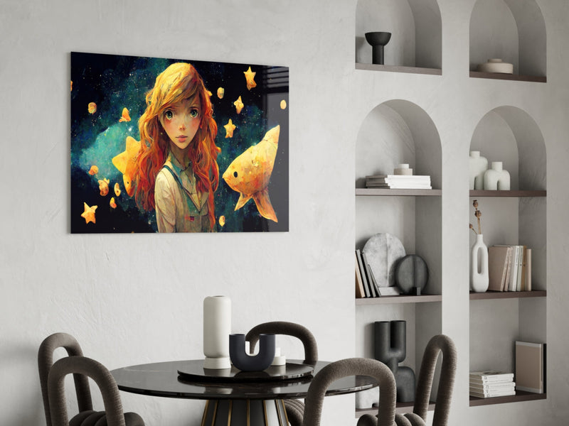 Space Aquarium Glass Wall Art  || Designer Collection