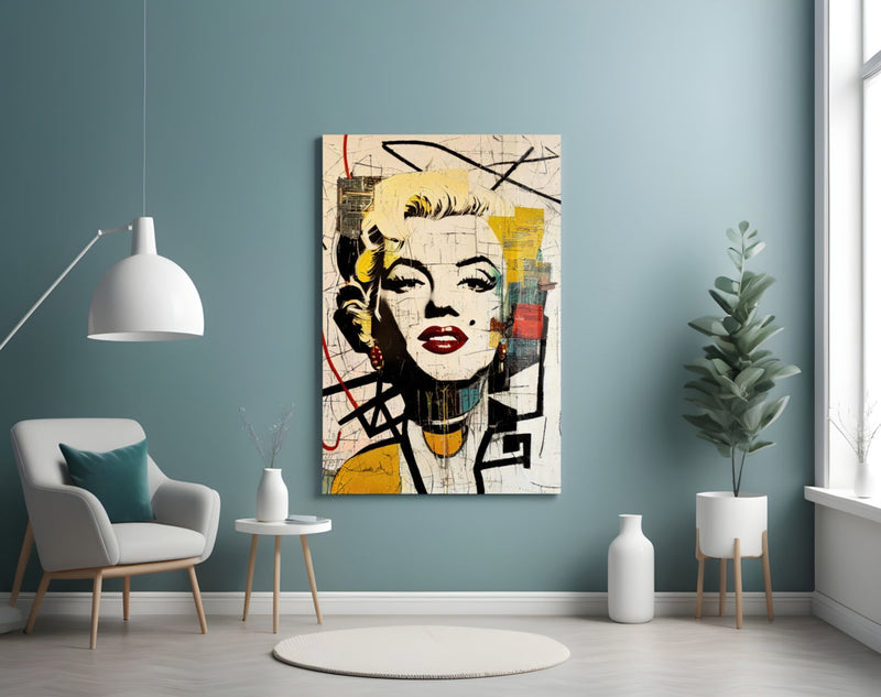 Marilyn Monroe Glass Wall Art  || Designer Collection