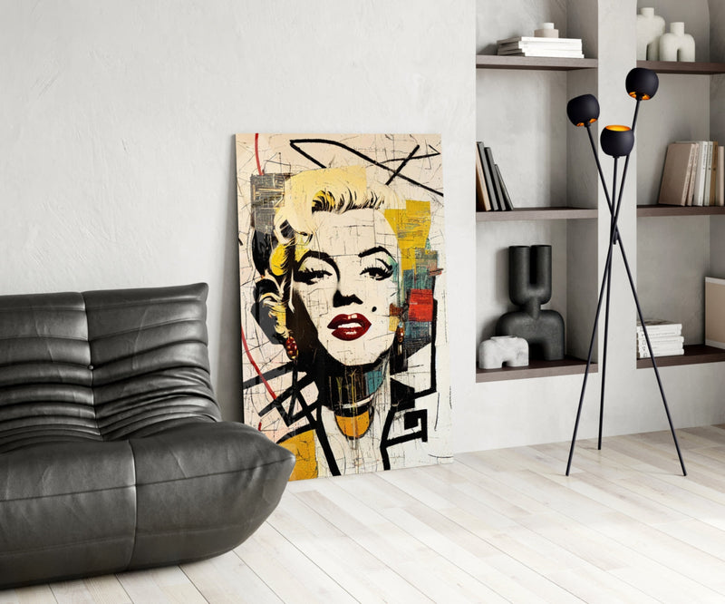 Marilyn Monroe Glass Wall Art  || Designer Collection