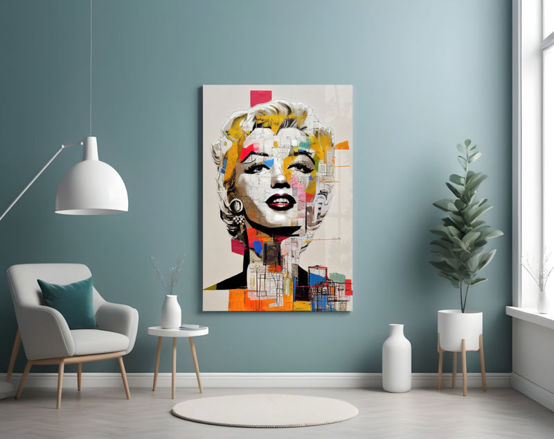 Marilyn Monroe Glass Wall Art  || Designer Collection
