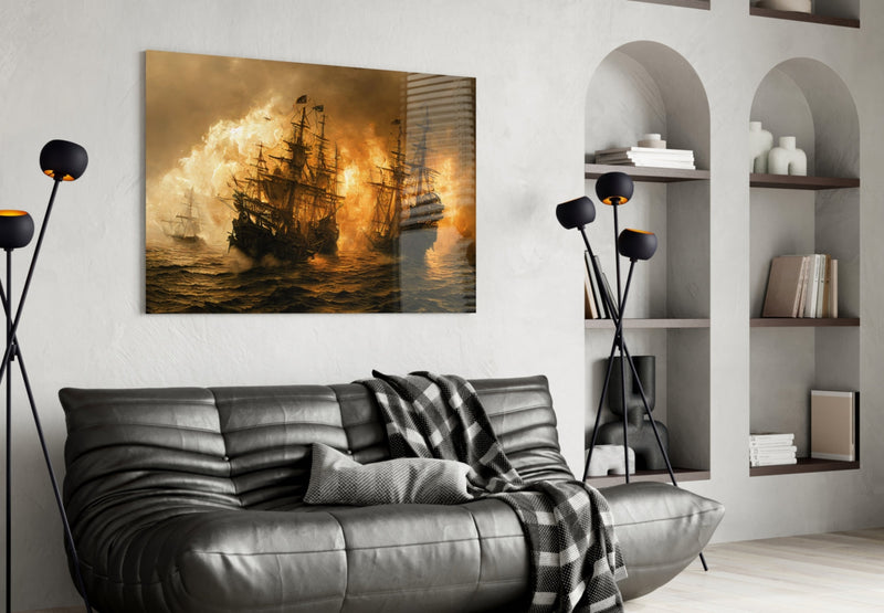 Red Storm Glass Wall Art  || Designer Collection