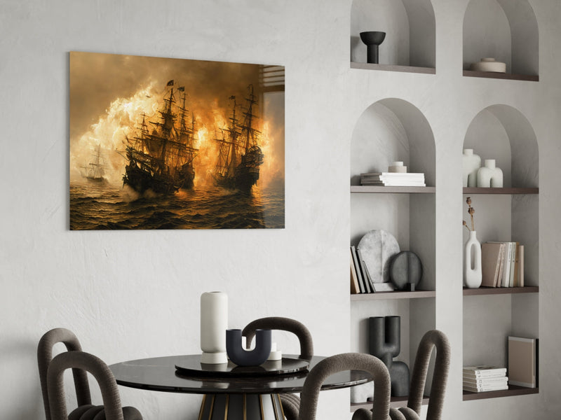 Red Storm Glass Wall Art  || Designer Collection