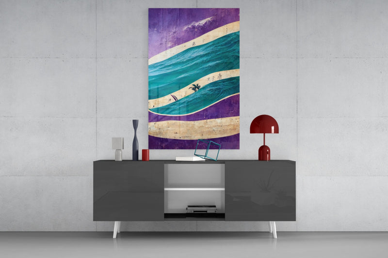 Waves Glass Wall Art  || Designers Collection
